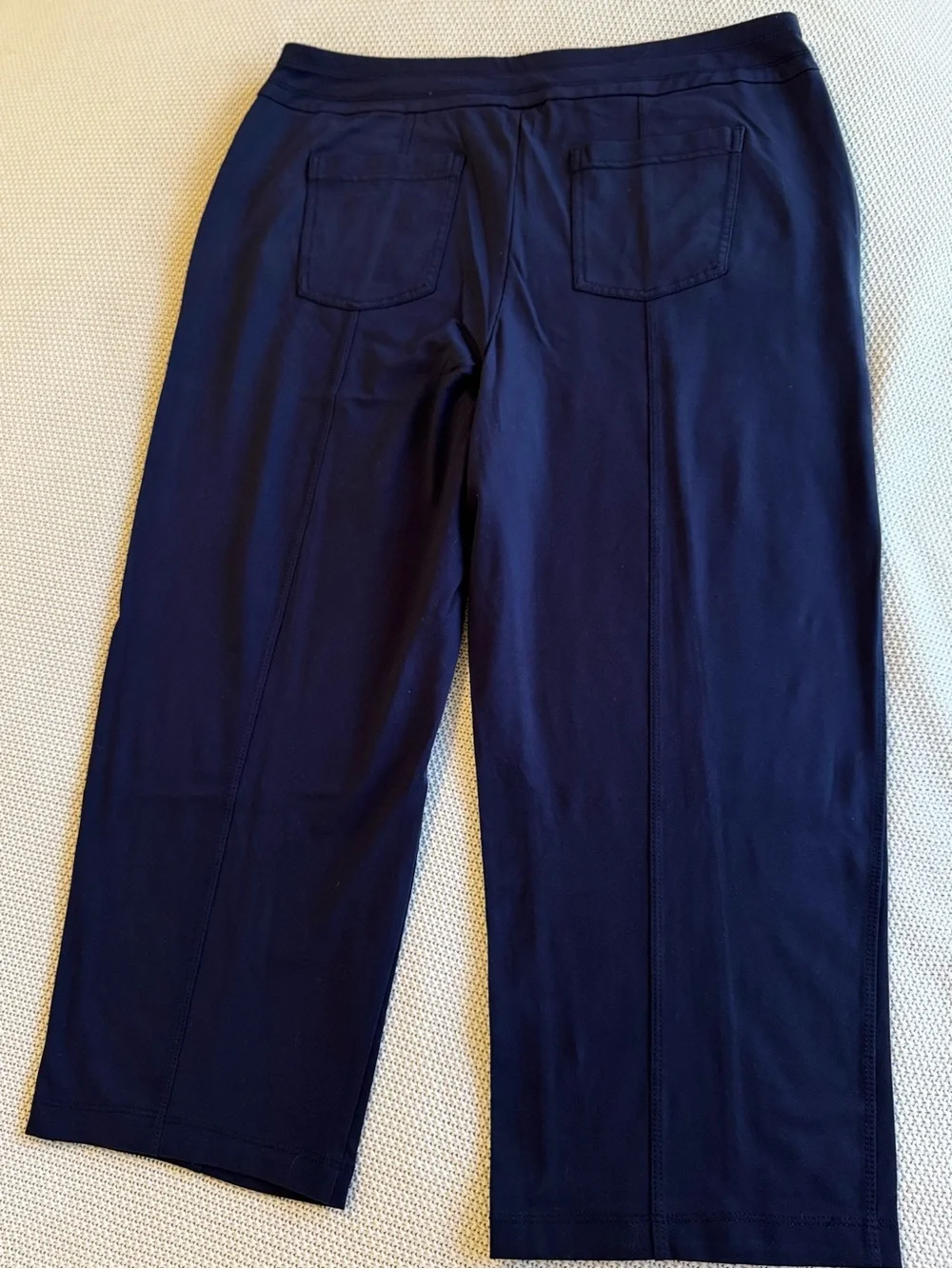 CHICO’S ZENERGY Knit Navy Blue Pull-On Straight-Leg Knit Ankle Pants — #159 LHP